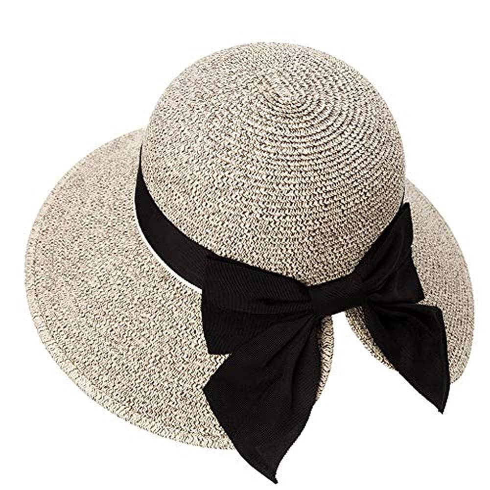 Summer Fashion Bucket Straw Hat for Women Sun Protection Foldable Packable Travel Beach Ladies