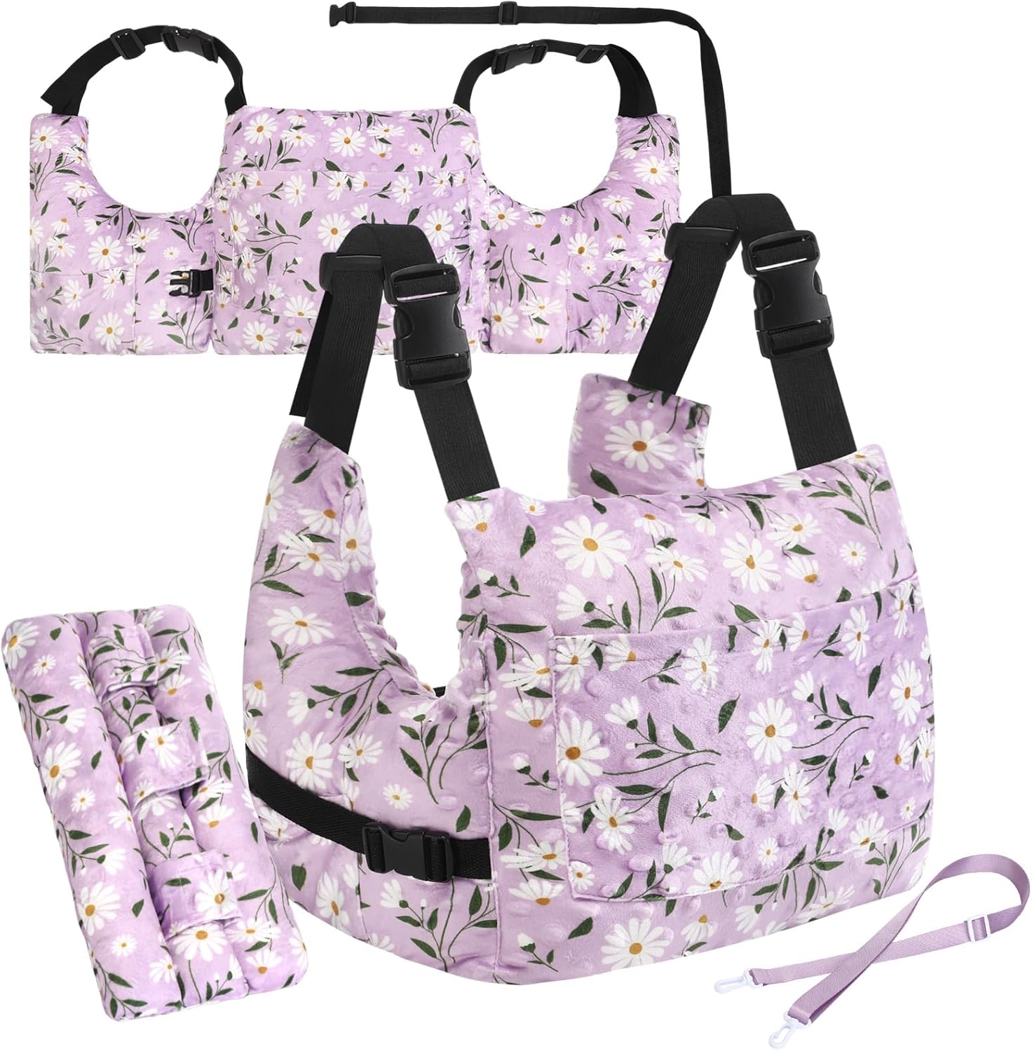 Post Mastectomy Pillow with Shower Lanyard Breast Surgery Pillow for Car Breast Reduction & Augmentation Patients Post Surgery Gift for Mastectomy Drain Holder Recovery Management - Image 1 of 7