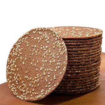 BAYUEDEGUA-Buckwheat Sesame Crispy Biscuit 330g/11.64oz No Preservatives|No Pigments,Rich in Dietary Fiber,Sugar Free Meal Replacement Biscuit. Includes 6 bags