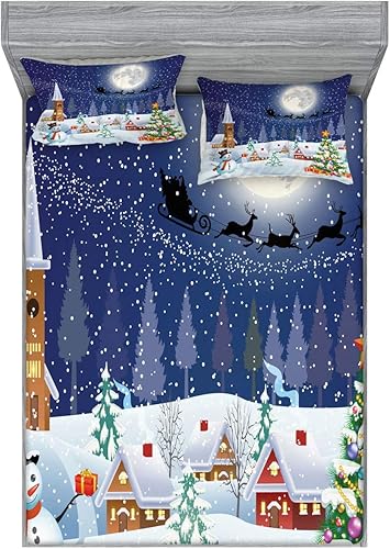 Ambesonne Juego de sábanas y fundas de almohada multicolor