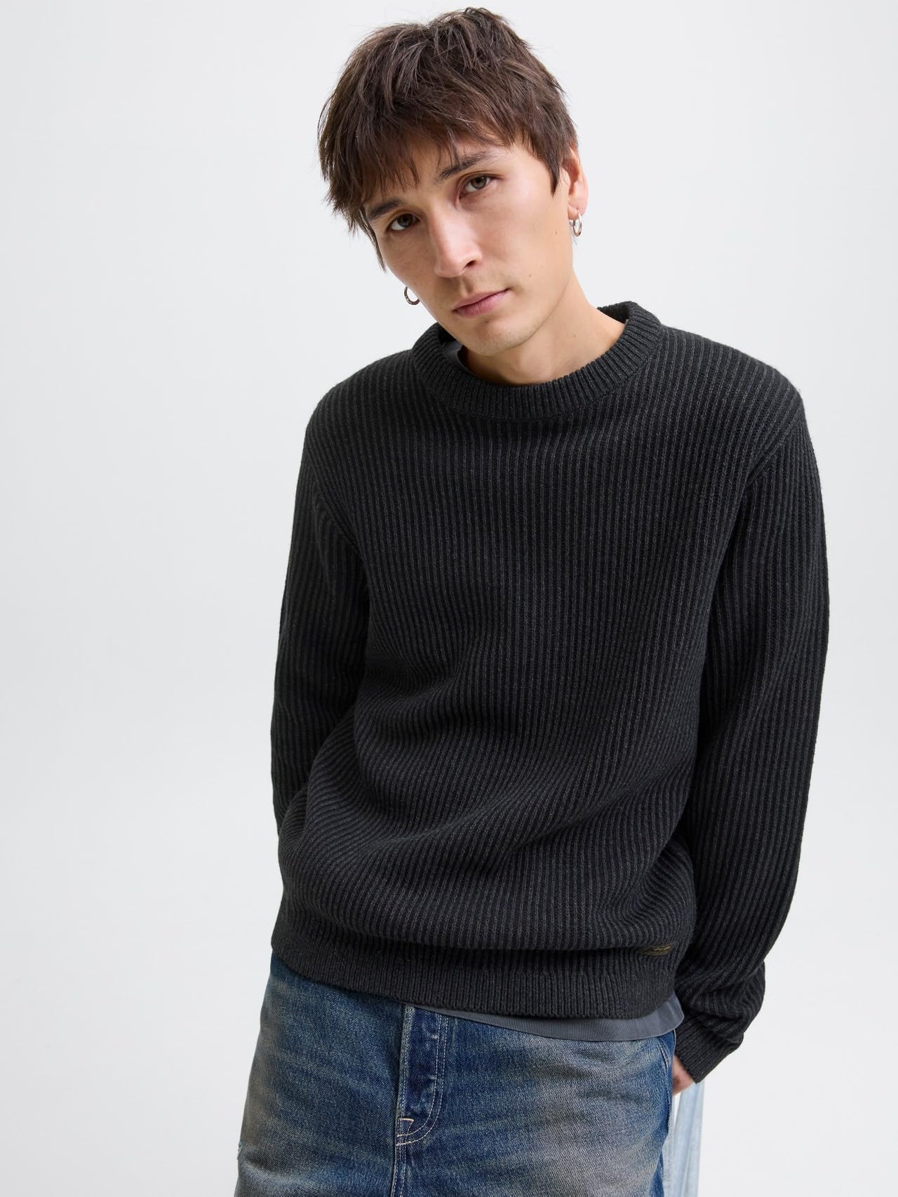 JACK & JONES JJEDOVER Knit Crew Neck SN Uomo Maglione Verde Regular