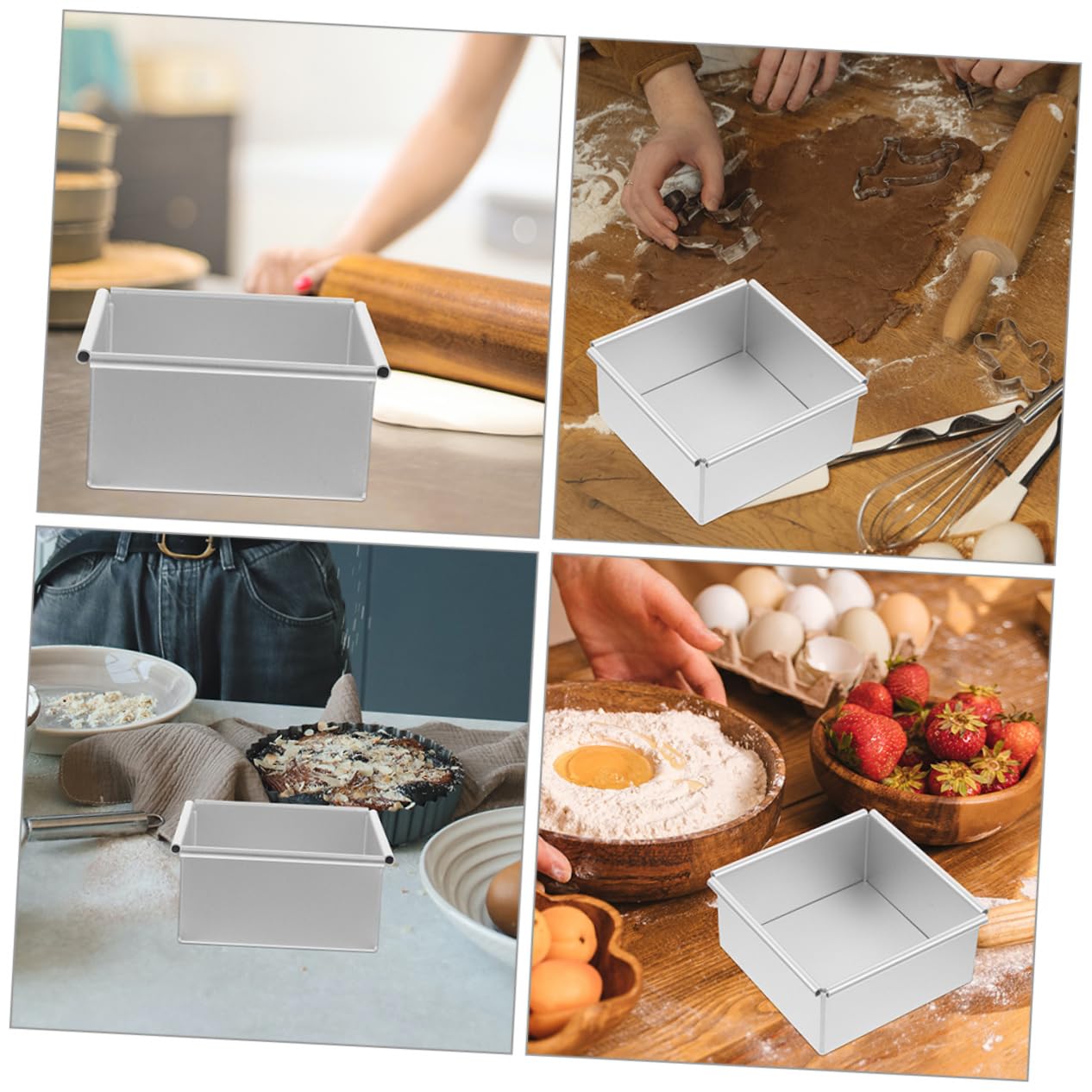 BEBEMOKO Aluminum Alloy Cake Baking Pan with Removable Bottom Non Stick Baking Mold for Creative Kitchen Use for Weddings and Special Occasions