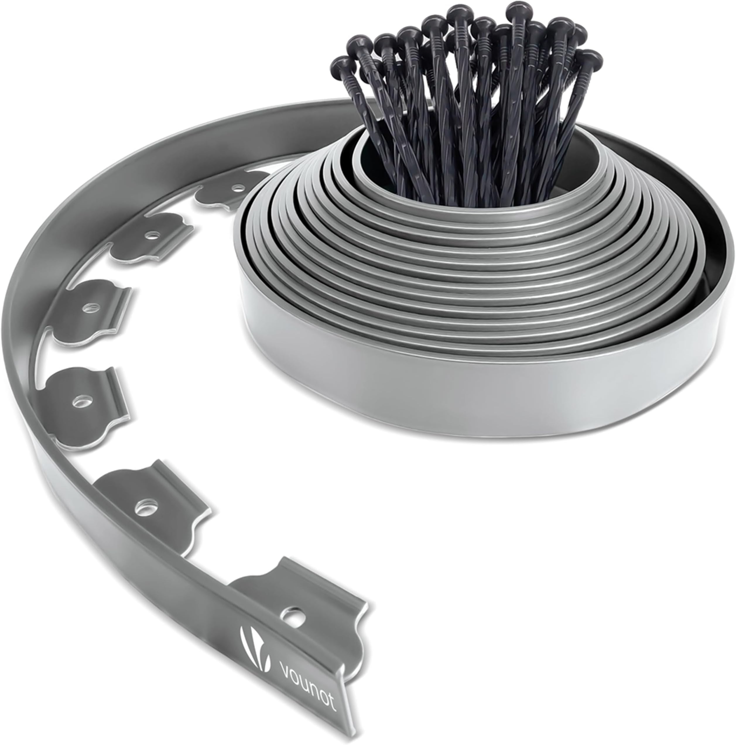Bordo Giardino Flessibile, Bordi Aiuole Plastica, con 40 Chiodi di Fissaggio, Lunghezza 20m, Altezza 5cm, Verde | Leroy Merlin