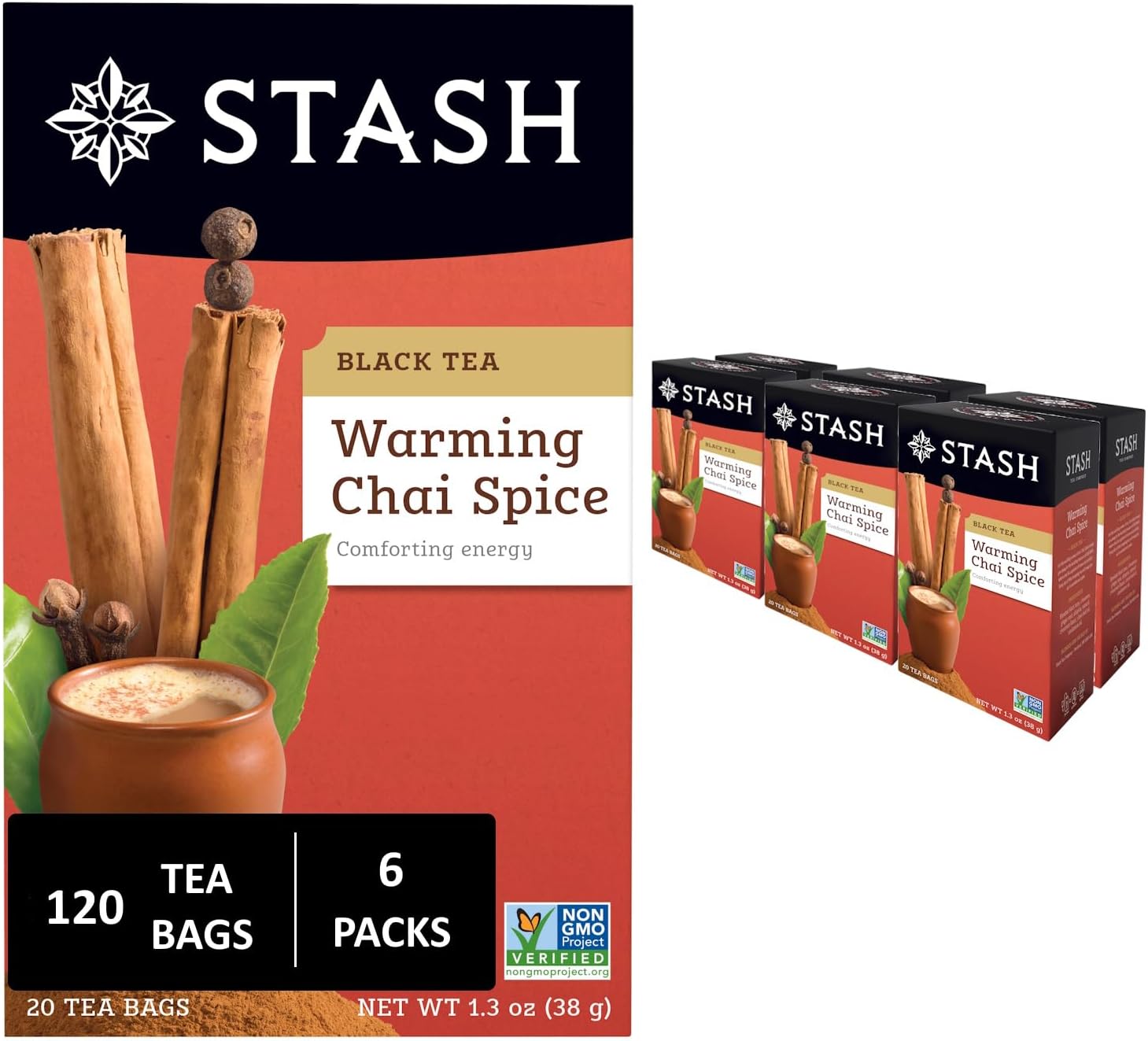 Stash Tea Chai Spice Black 20 Count Box (Pack of 6)