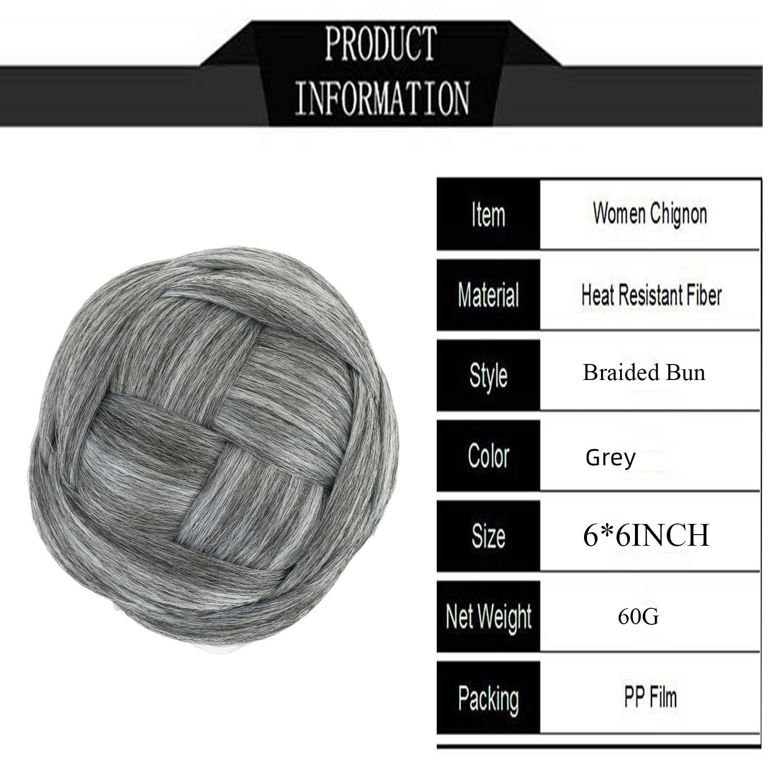 Amazon.com : Funyn Synthetic Hair Chignon Scrunchie Natural Grey