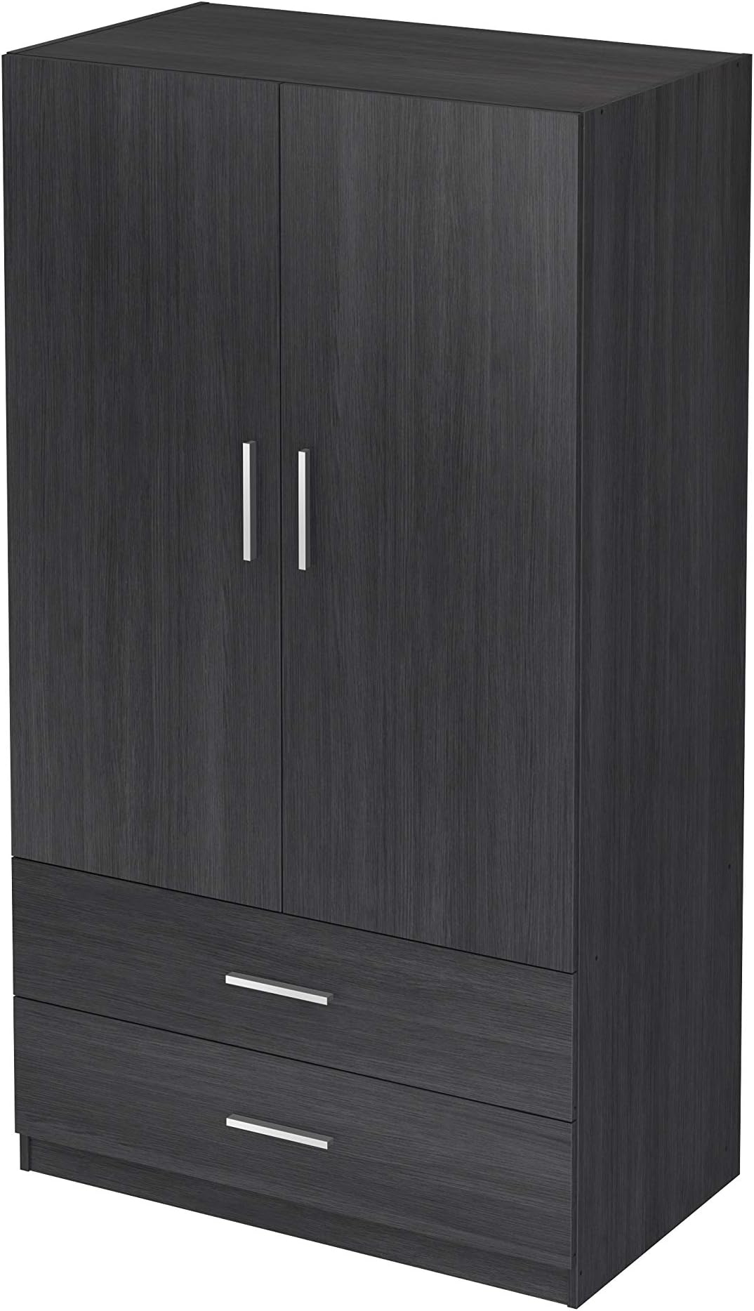Amazon Brand - Movian Inari Modern 2-Door 2-Drawer Wardrobe, 100 x 57 x 180 cm, Gray