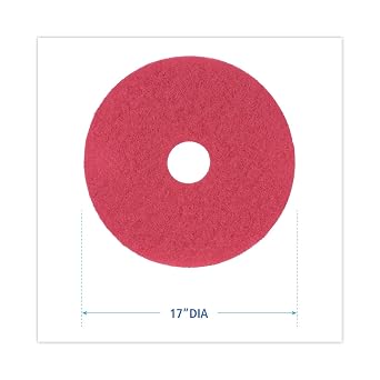 Boardwalk Buffing Floor Pads, 17 Diameter, Red, 5/Carton