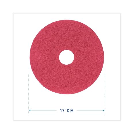 Boardwalk Buffing Floor Pads, 17 Diameter, Red, 5/Carton