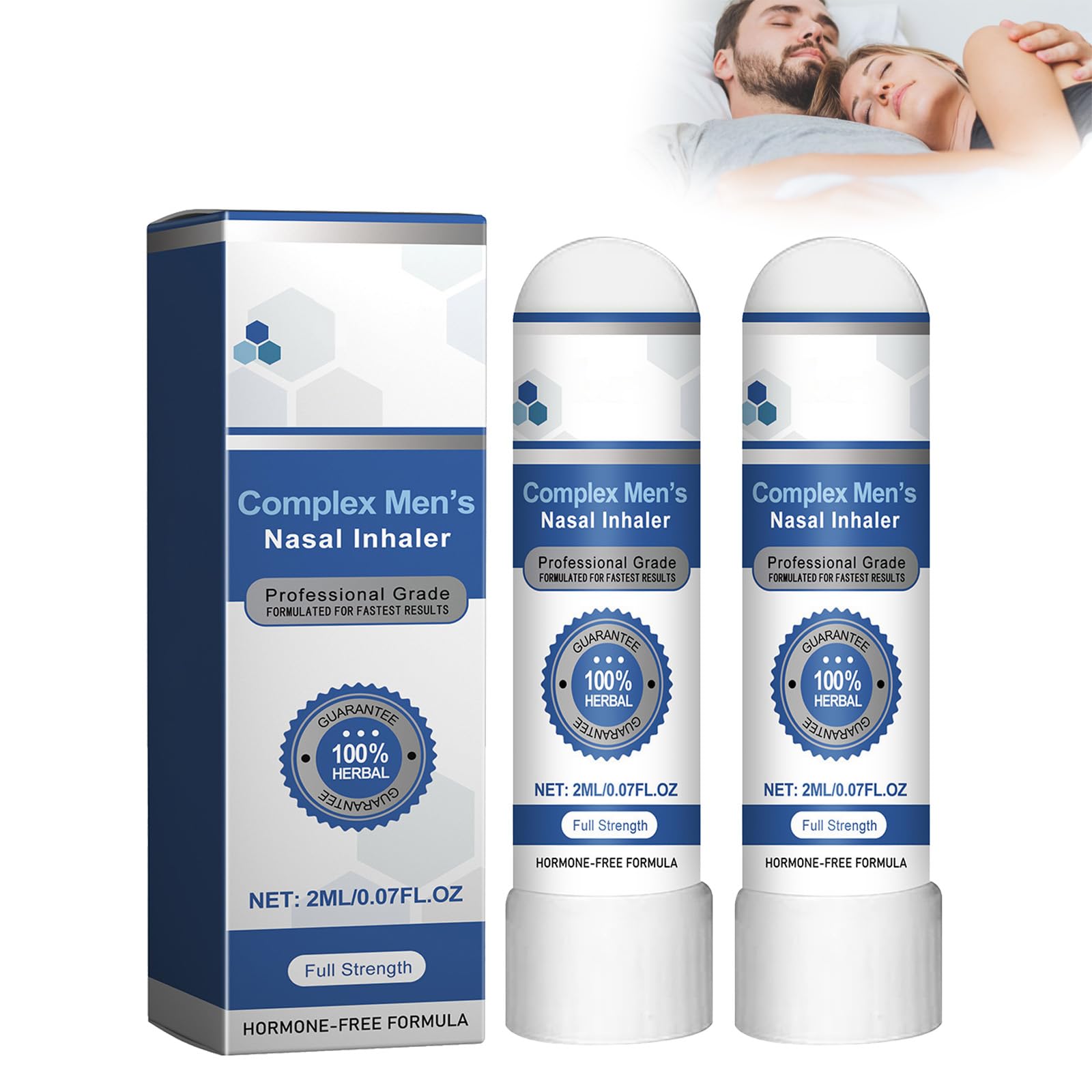 Sovtay Men's 2Pcs Pure Complex Nasal Inhaler, Complex Nasal Inhaler Stick, Restores Energy And Vitality, Natural Plant Ingredients For Body Care (2Pcs)