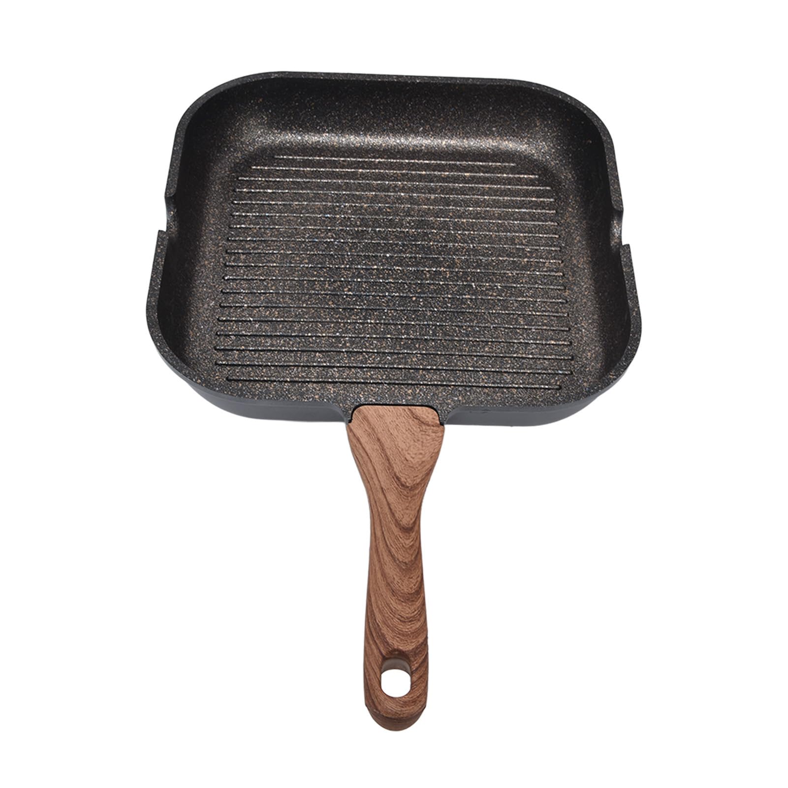 Haofy Kwadratowa Patelnia Grillowa o Grubości 4,5 Mm, Aluminiowa, Kompatybilna z indukcją, z Równoległymi Krawędziami do Odprowadzania Tłuszczu - Patelnia z powłoką nieprzywierającą do Grillowania