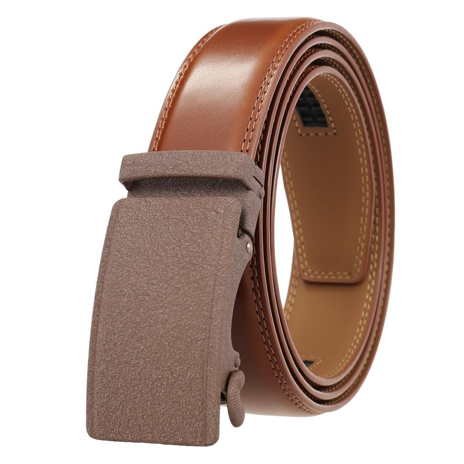 JOJOJ Cinturón de Cuero for Hombres Hebilla automática Cinturones Negros de Cuero Genuino Ajustables for Hombres(44in/110cm,3)