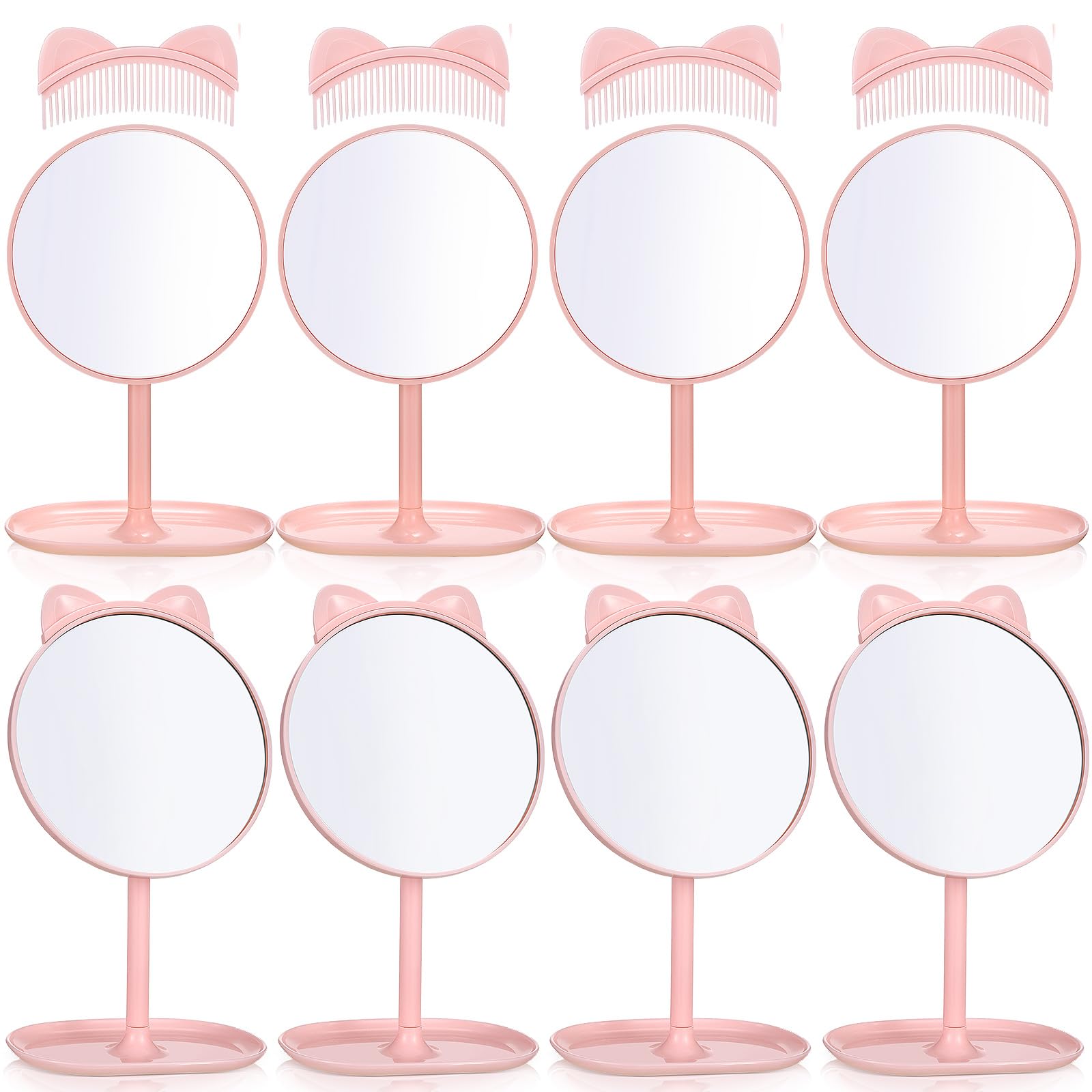 8 Pcs Spa Party Supplies Mirror Pink for Sleepover Favors Makeup Mirror for Spa Sleepover Slumber Birthday Party