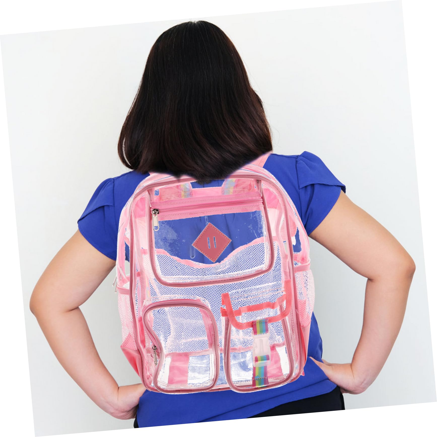 Zaino Trasparente in Pvc Per Scuola Viaggi e Eventi Borsa Scolastica Spaziosa e Adatta Ragazzi e Ragazze Design Moderno e Capienza Ampia Per Libri e Accessori