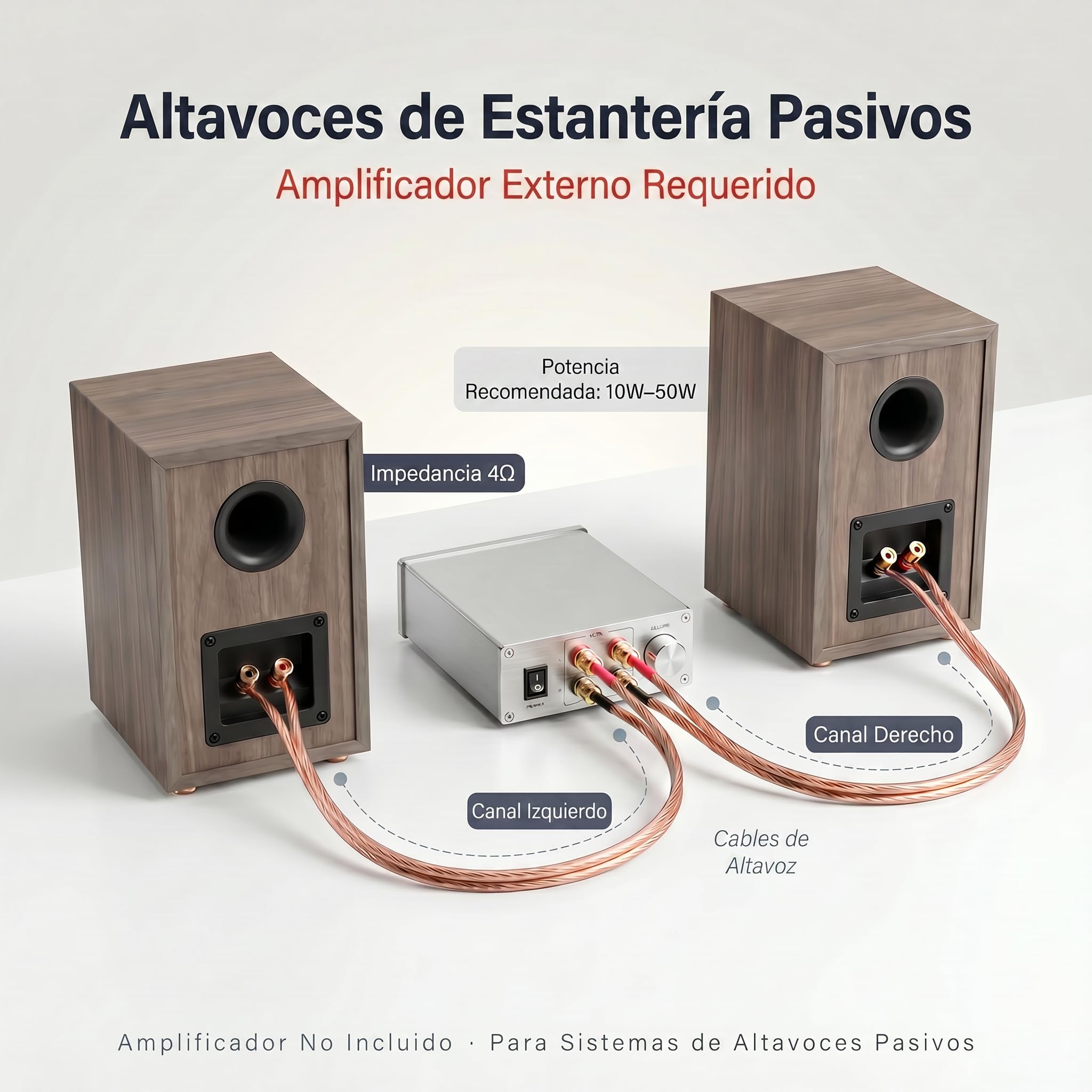 HiVi-Swans Oasis - Altavoces pasivos, altavoces de estantería de 2 vías para sonido envolvente estéreo de escritorio o cine en casa