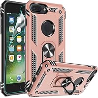 Vista 1 de Gritup Funda compatible con iPhone 6/6S/7/8 Plus con protector de pantalla HD, grado militar, a prueba de golpes, con anillo magnético para iPhone