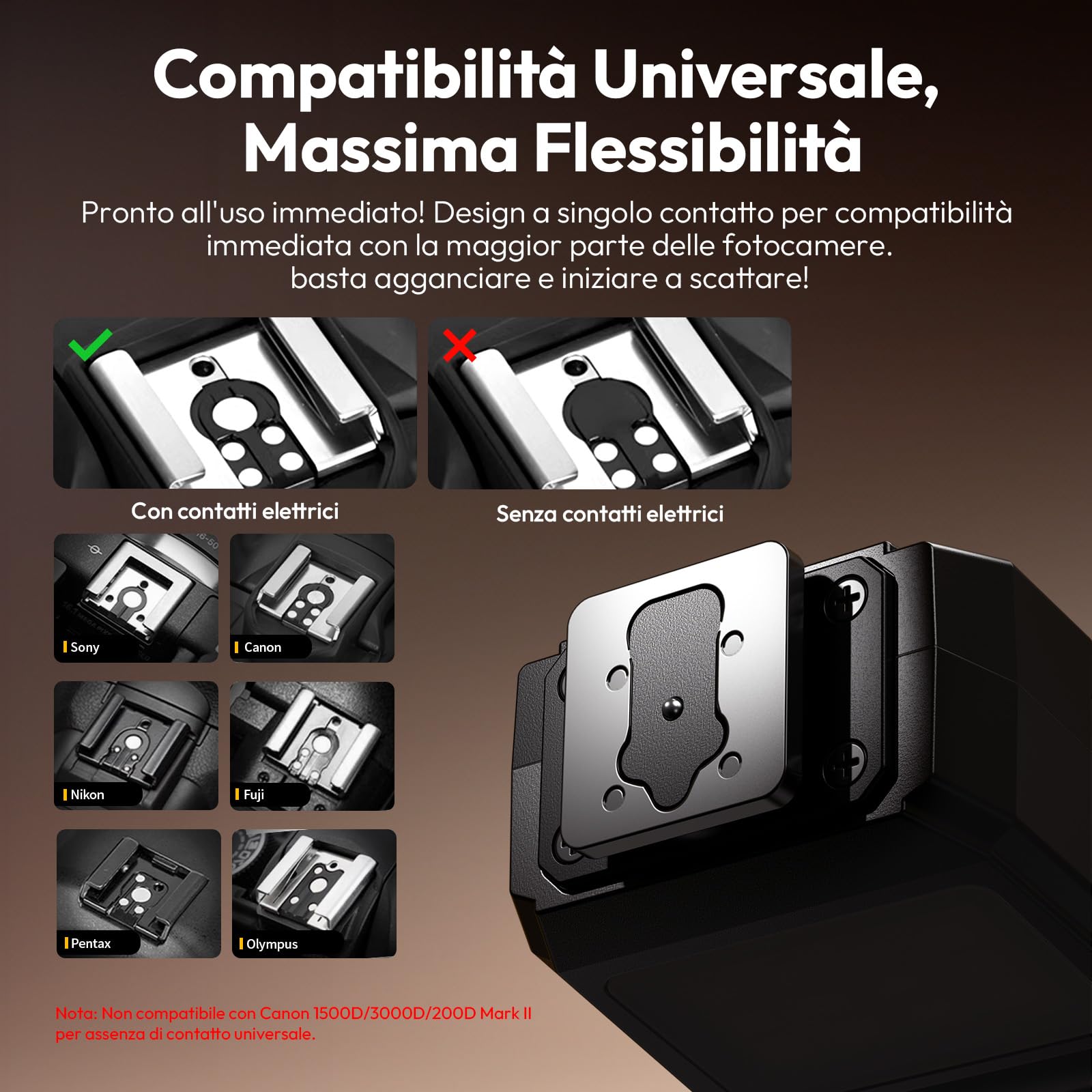 ULANZI SL03 Mini flash Speedlite GN8 6500K Angolo 90° regolabile per fotocamera
