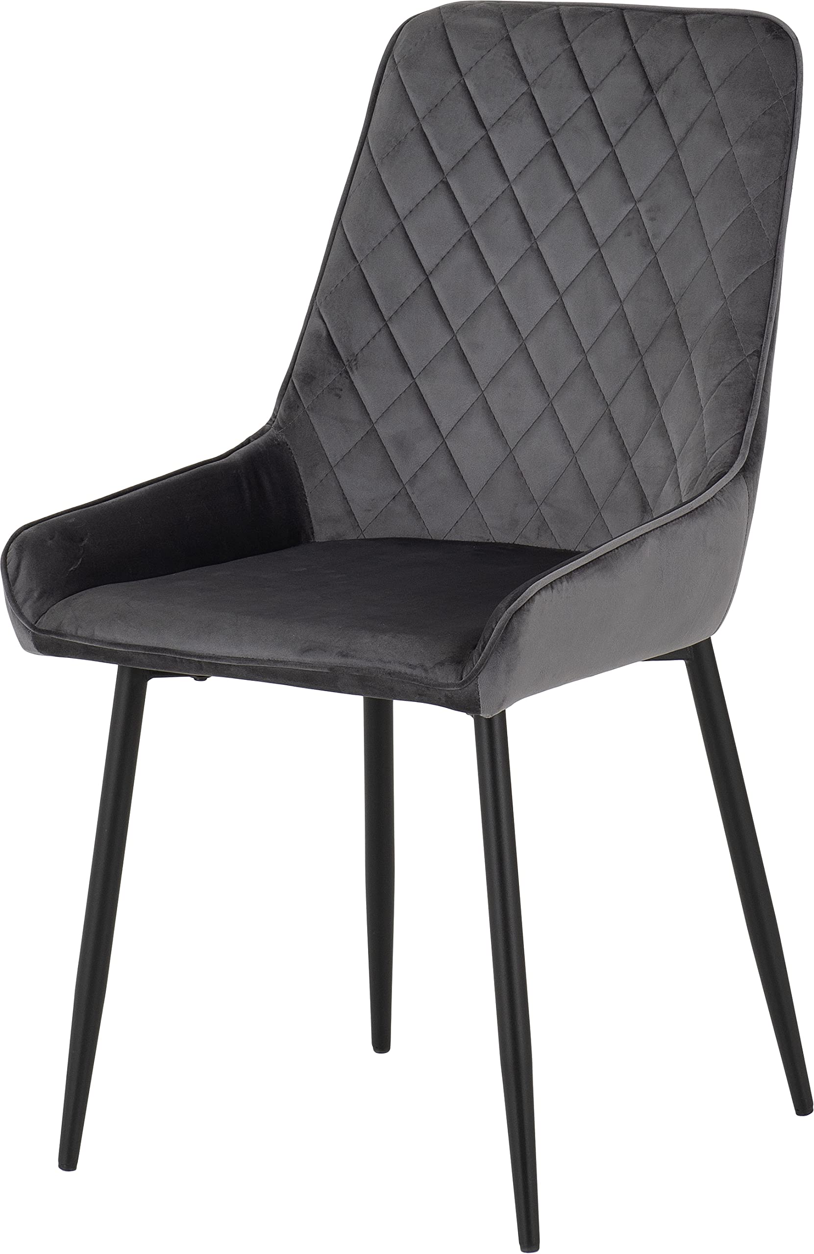 Seconique Avery Luxe Grey Velvet Dining Chair X2 Velvet Fabric Priced Per Pair