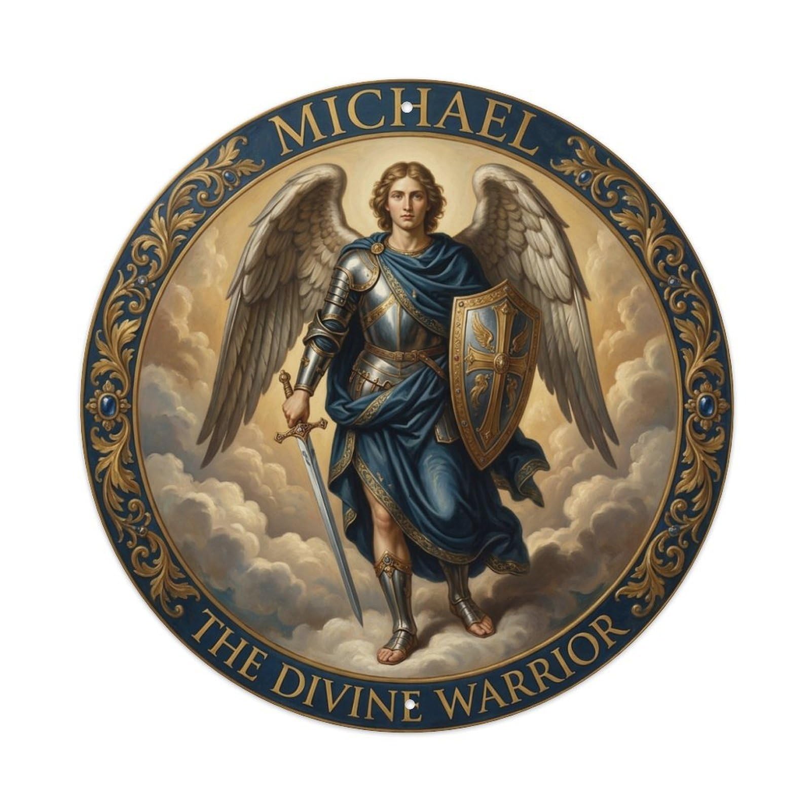 Faith Defender The Divine Warrior St Michael Archangel Metal Tin Sign