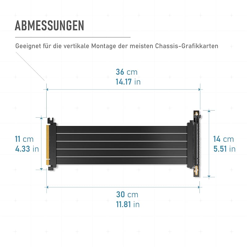 EZDIY-FAB PCIe Gen 4.0 Rendkívül Rugalmas Riser Kábel 30cm - Videokártya Bővítő 90° Csatlakozóval RTX3090/3080/RX6900XT Kompatibilis