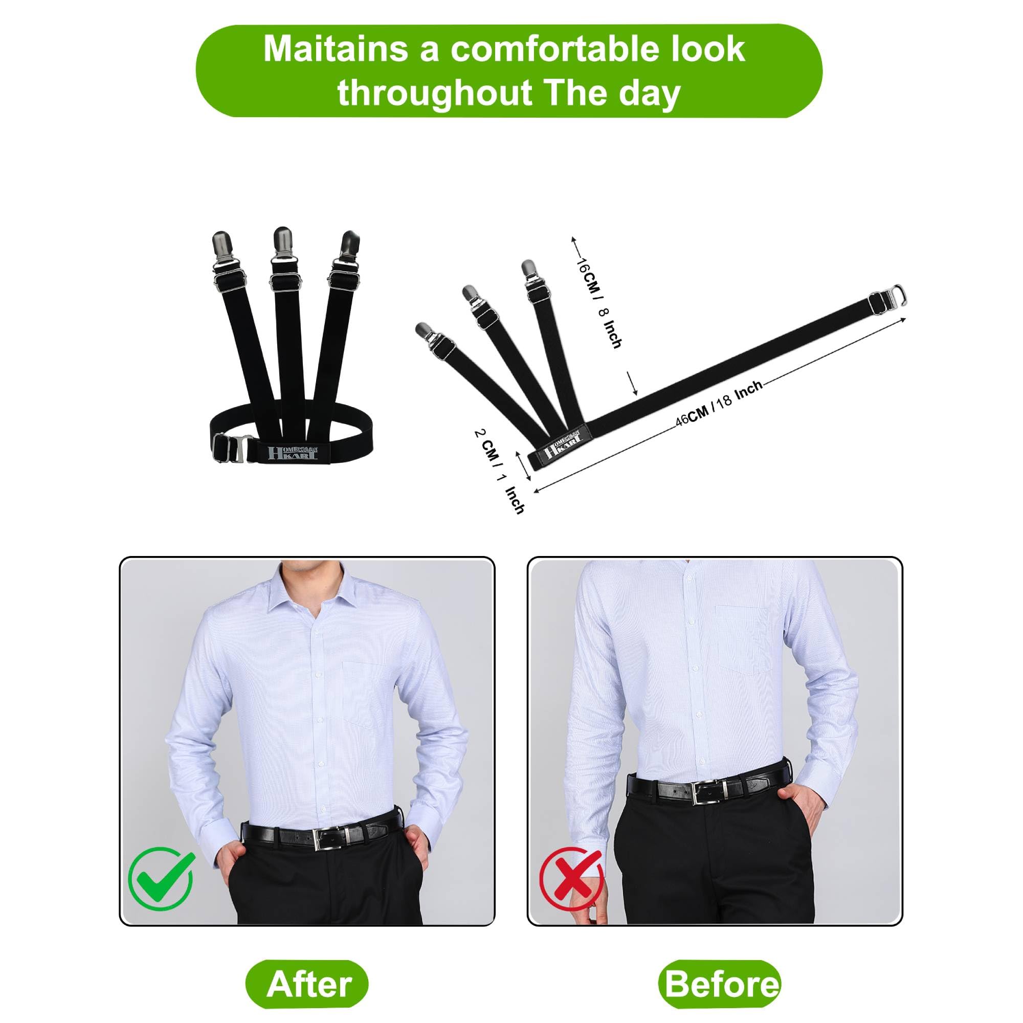 HomeWareKart Shirt Stays for Men – Premium Shirt Holder, Shirt Garters – Non-Slip, Comfortable Fit – Stronger Clasps – Perfect Tuckin (Version 2.0) - Image 6 thumbnail