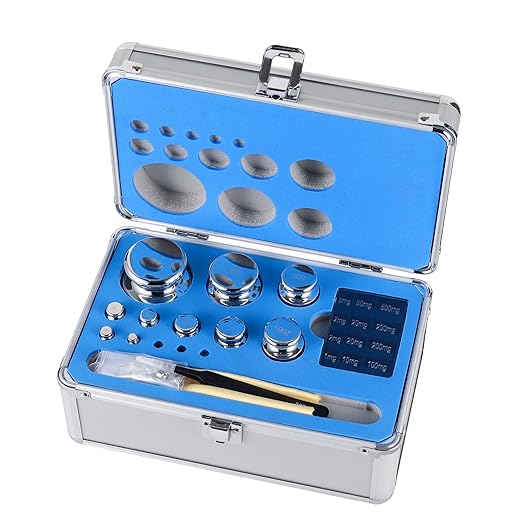 Goetland Certificated F1 Scale Calibration Weight Kit Set 25 pcs 1mg-1kg Stainless Steel High Precision for Balance Digital Scale Lab Education