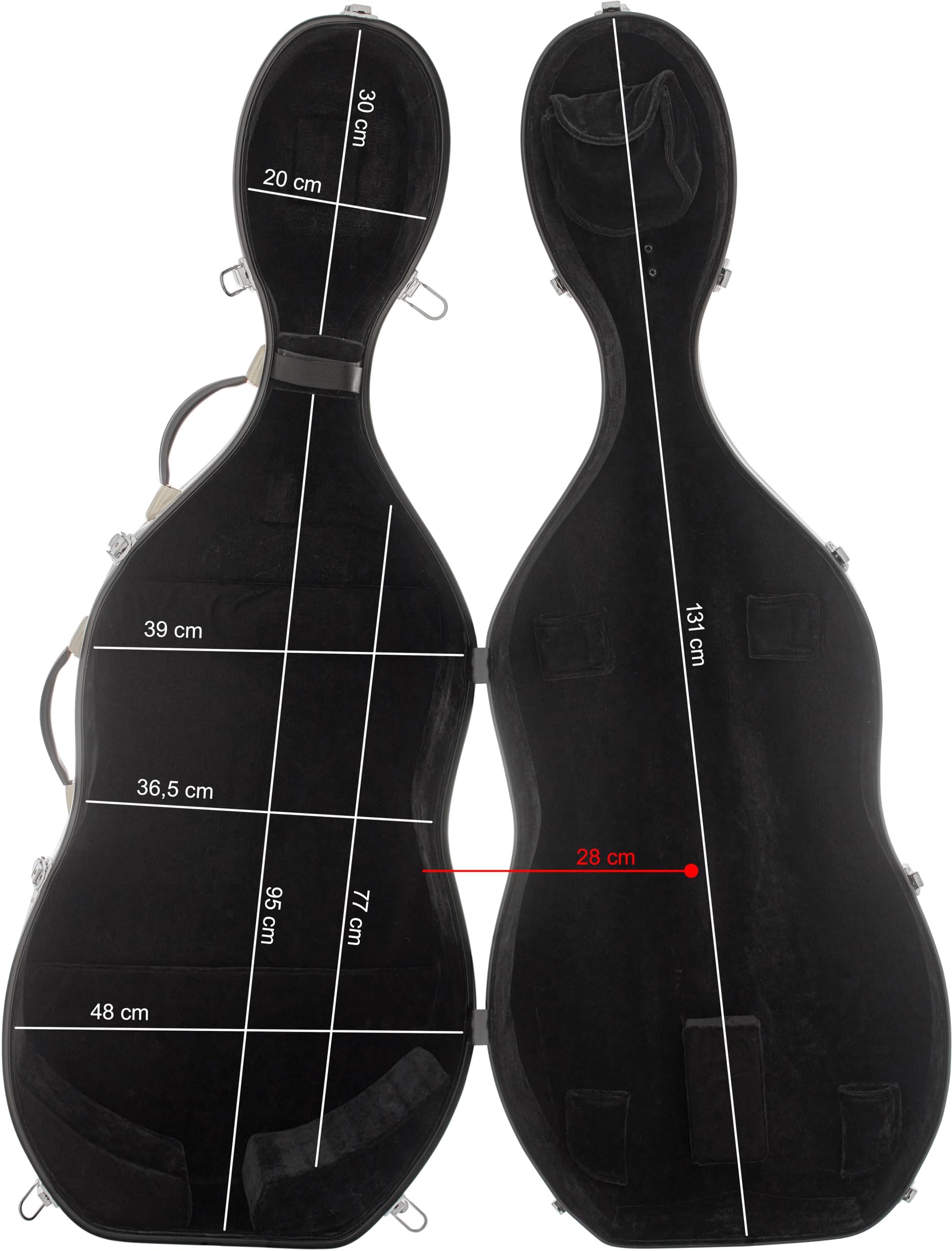 Custodia per Violoncello Fiberglass 4/4 Classic point black M-case