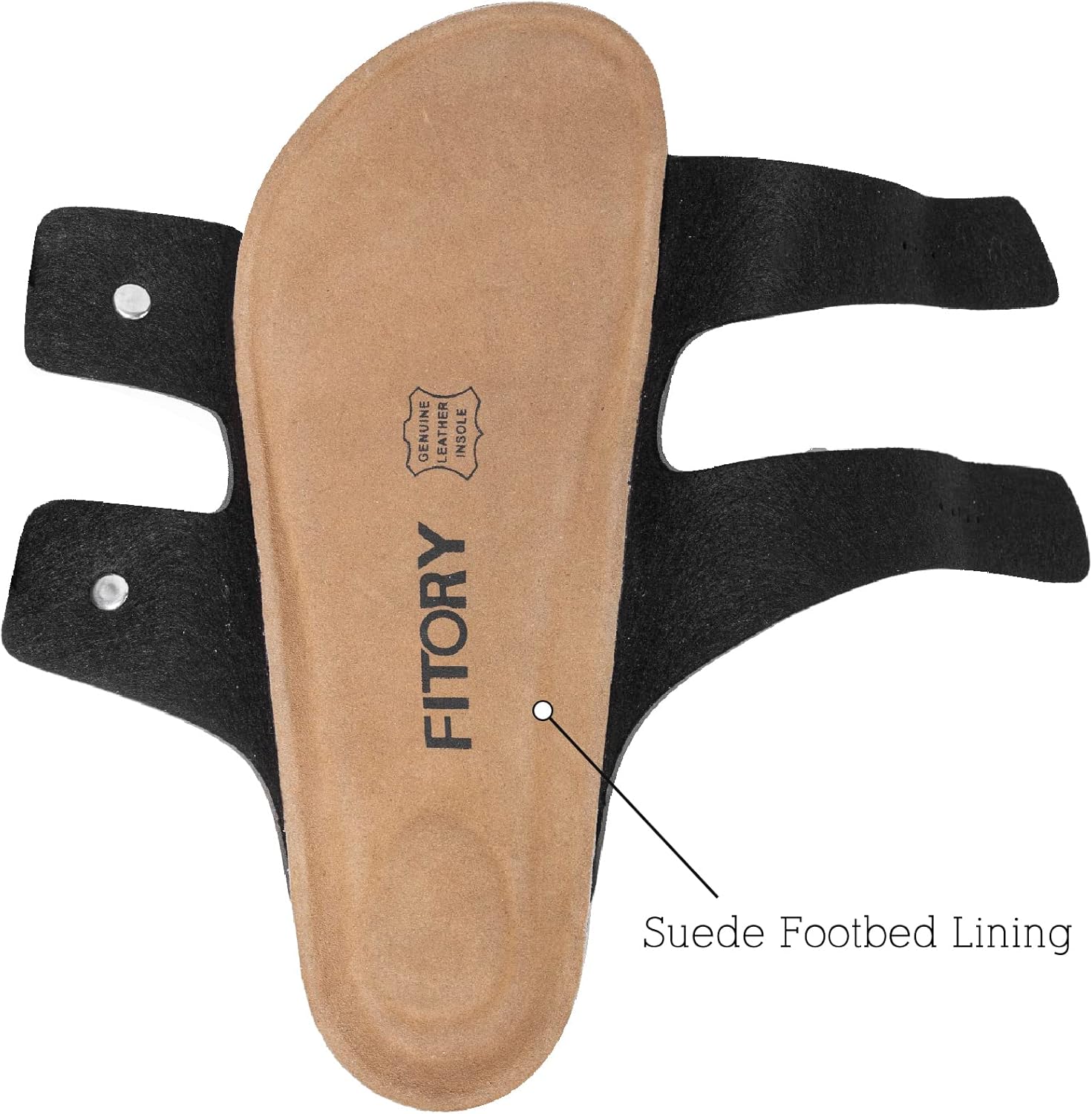 FITORY Mens Leather Insole Sandals with Two Buckles,Open Toe Slides for Indoor and Outdoor Size 7-14.5 - Image 5