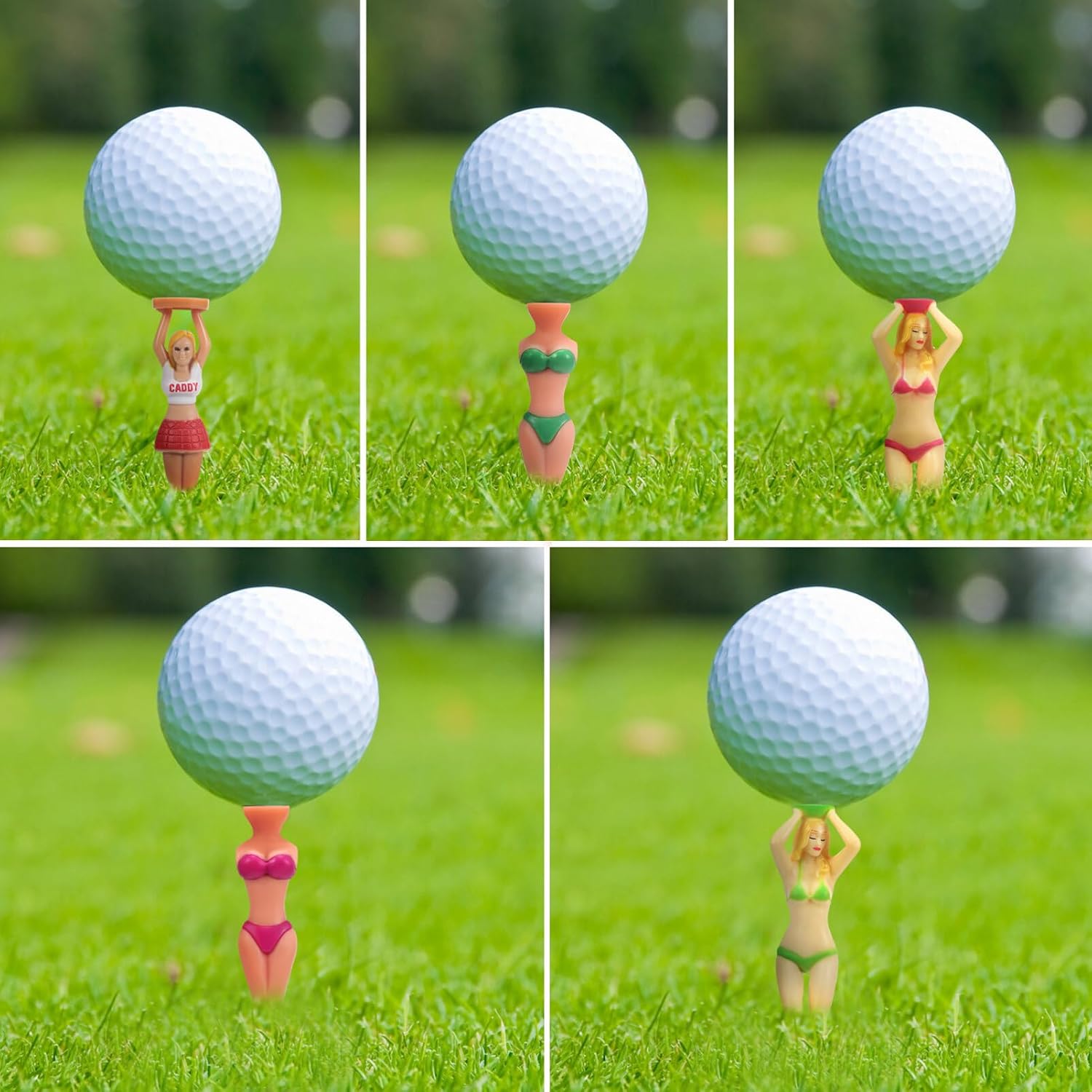 BESPORTBLE 12 PCS Funny Golf Tees, Bikini Golf Tees Ladies Golf Tees Plastic Golf Tees Girl Funny Golf Gifts for Men Golf Training Equipment