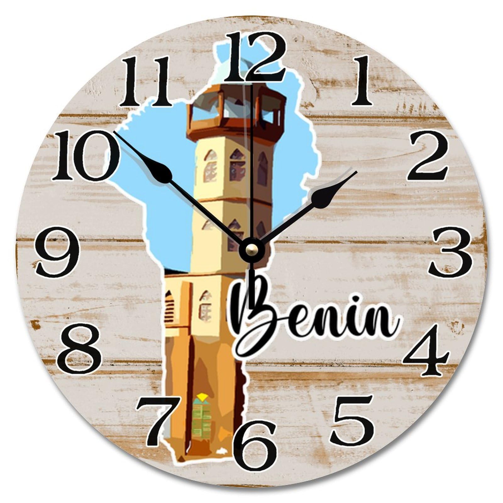 Horloge murale moderne Bénin en bois 30,5 cm pour la cuisine