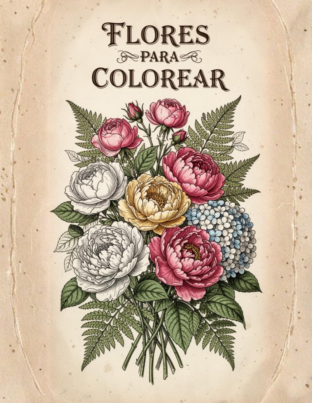 Flores para Colorear: Un Herbario Artístico de Ilustración Botánica Tradicional