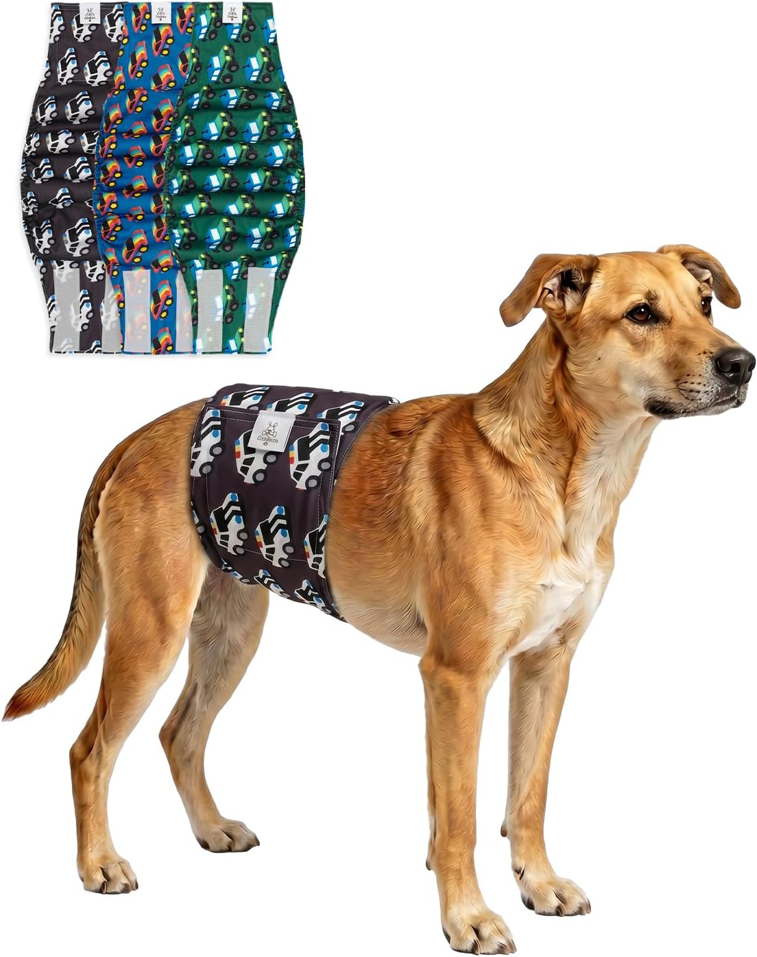 CuteBone Belly Wrap Male Dog Washable Puppy Diapers Reusable Doggie Diapers Large 3pcs a Pack DM02L
