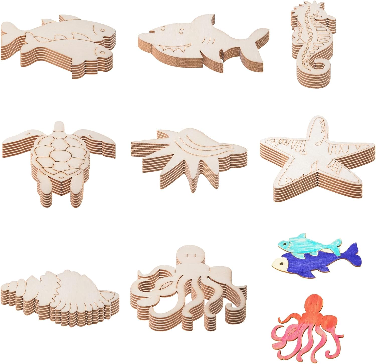 American Elm 48 Pcs Unfinished Wood Ocean Animal Cutouts for Kids,Wooden Painting Crafts for Kids to Paint, Sea Animal Cutouts for Home Decoration Wooden Cutouts DIY Craft (B0CQ54VKJP) Amazon Price History, Amazon Price Tracker