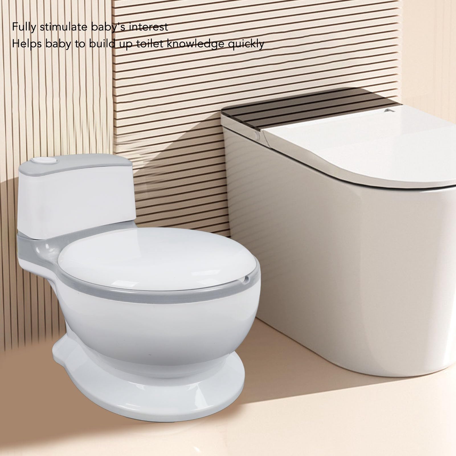 Toilette per l'addestramento al vasino, toilette in plastica per bambini Sedia portatile per vasino per bambini Sedile regolabile per l'addestramento al vasino per bambini (GREY)
