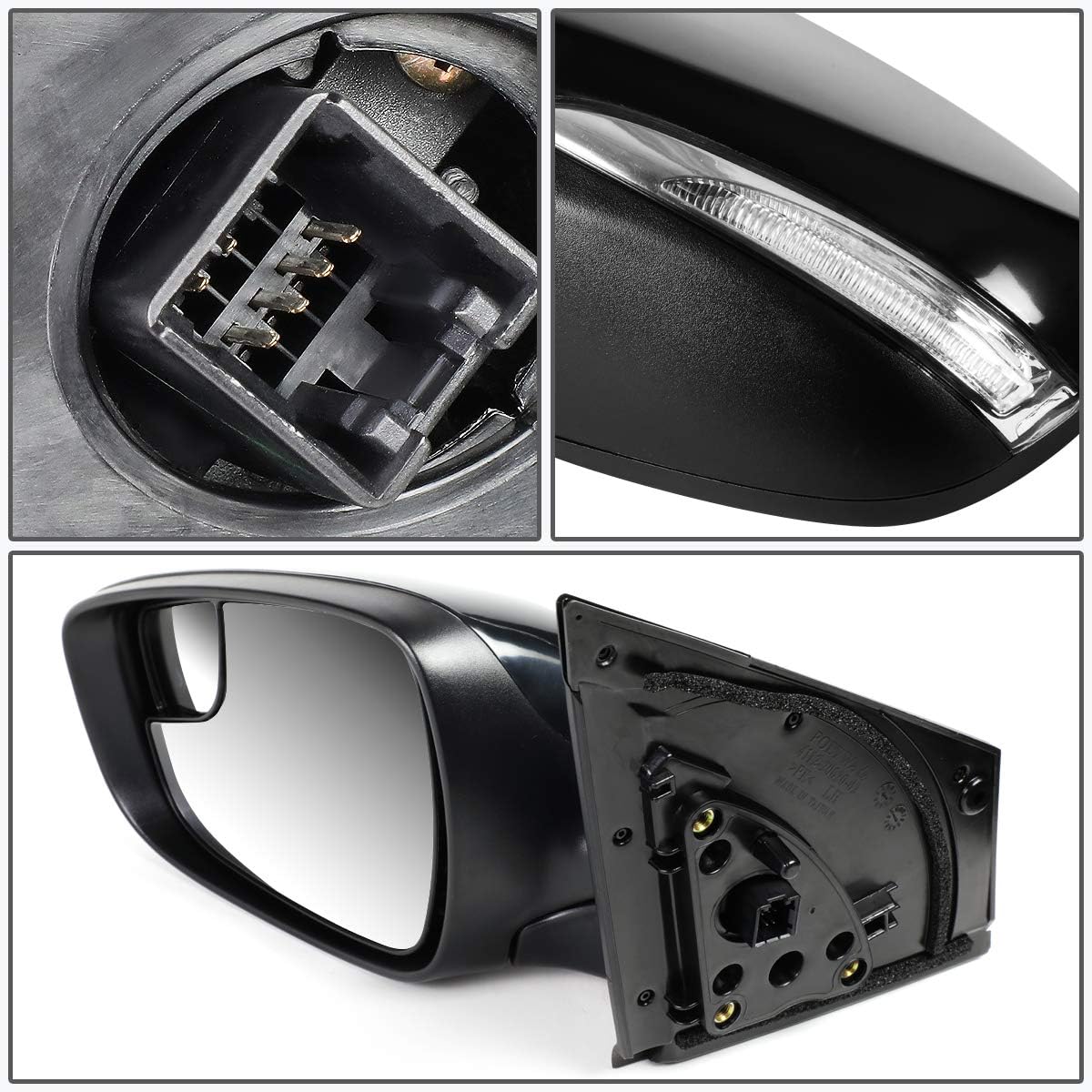 Auto Dynasty HY1320222 OE Style Powered+Heated+Turn Signal Driver/Left Side Door Mirror Compatible with Accent 14-17