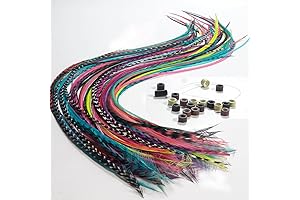 Real Feather Hair Extension Kit Enchants Your Locks with Natural Beauty