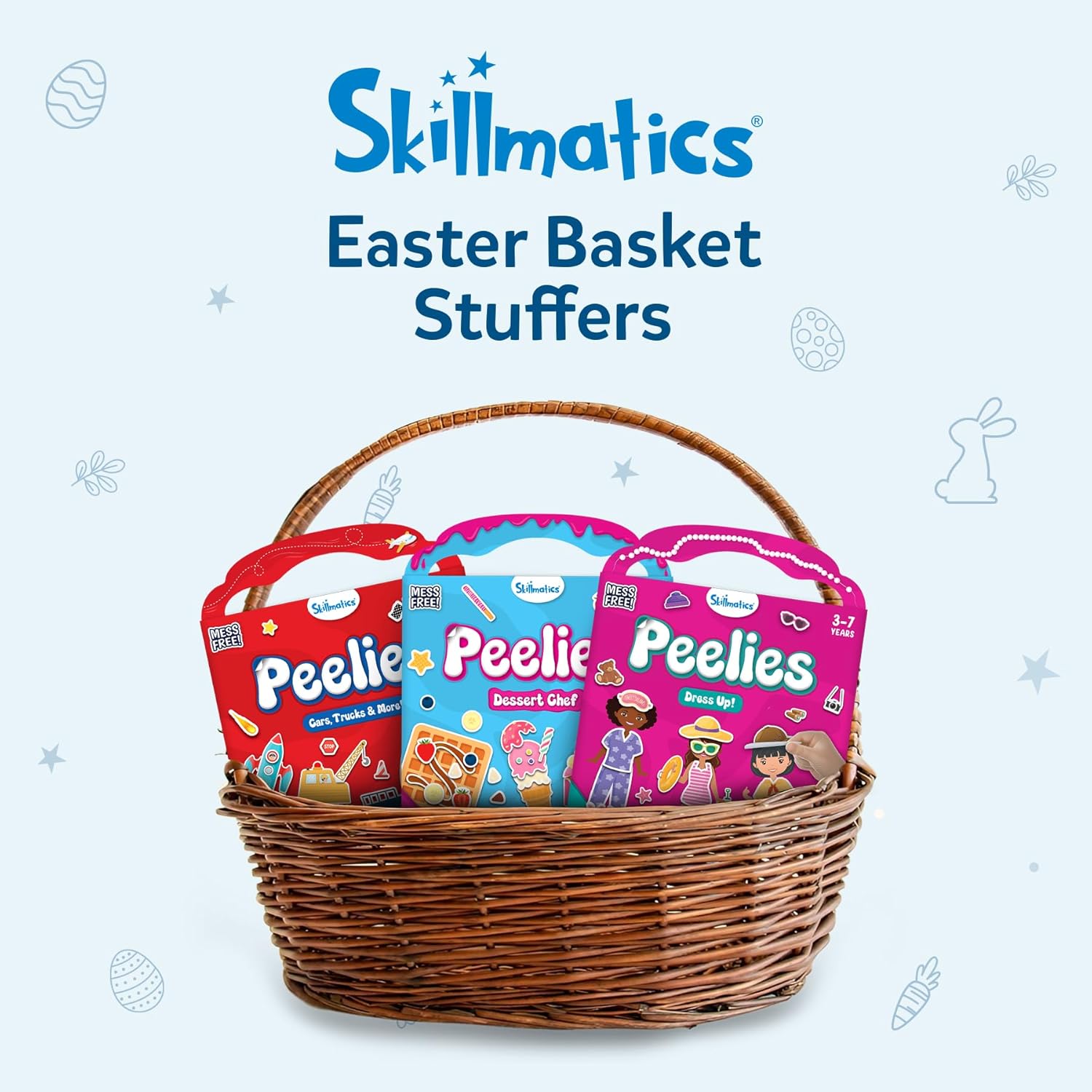 Skillmatics Reusable Sticker Activity Book - Peelies, 100+ Reusable Cling Stickers, 6 Pictures, Mess-Free Fun for Kids, Creative Play & Travel Toy, Gifts for Boys & Girls Ages 3, 4, 5, 6, 7