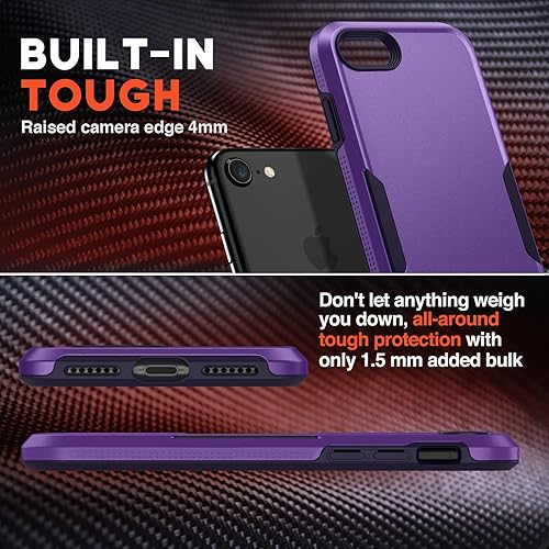Miniatura 10 de NTG - funda para iPhone SE, parte protectora trasera rígida, translúcida, delgada con funda protectora de silicona