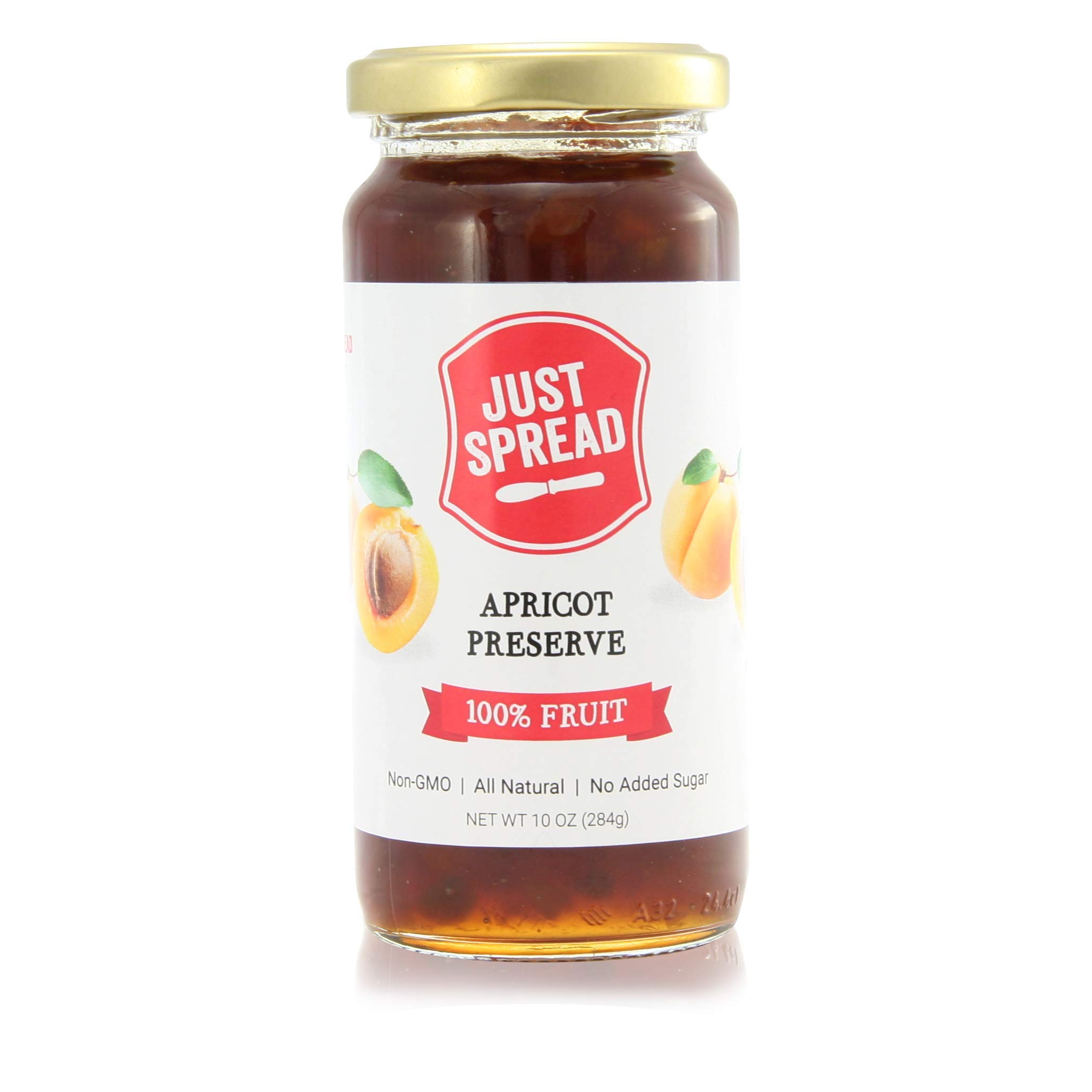 Just Spread Apricot Preserve 100% Fruit 10 OZ (Pack of 1)