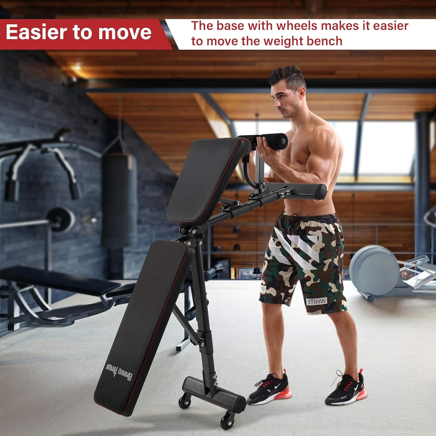 Bronze Times Weight Bench Adjustable, Strength Training Bench for Full Body Workout Foldable Incline Decline Exercise Bench with Fast Folding for Home Gym : Sports & Outdoors