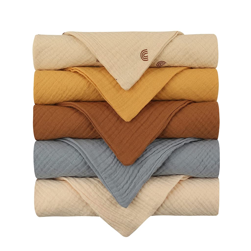 Mouchoir pour bébé en coton lot de 5 bavoirs carrés unis pour le change et la toilette du visage