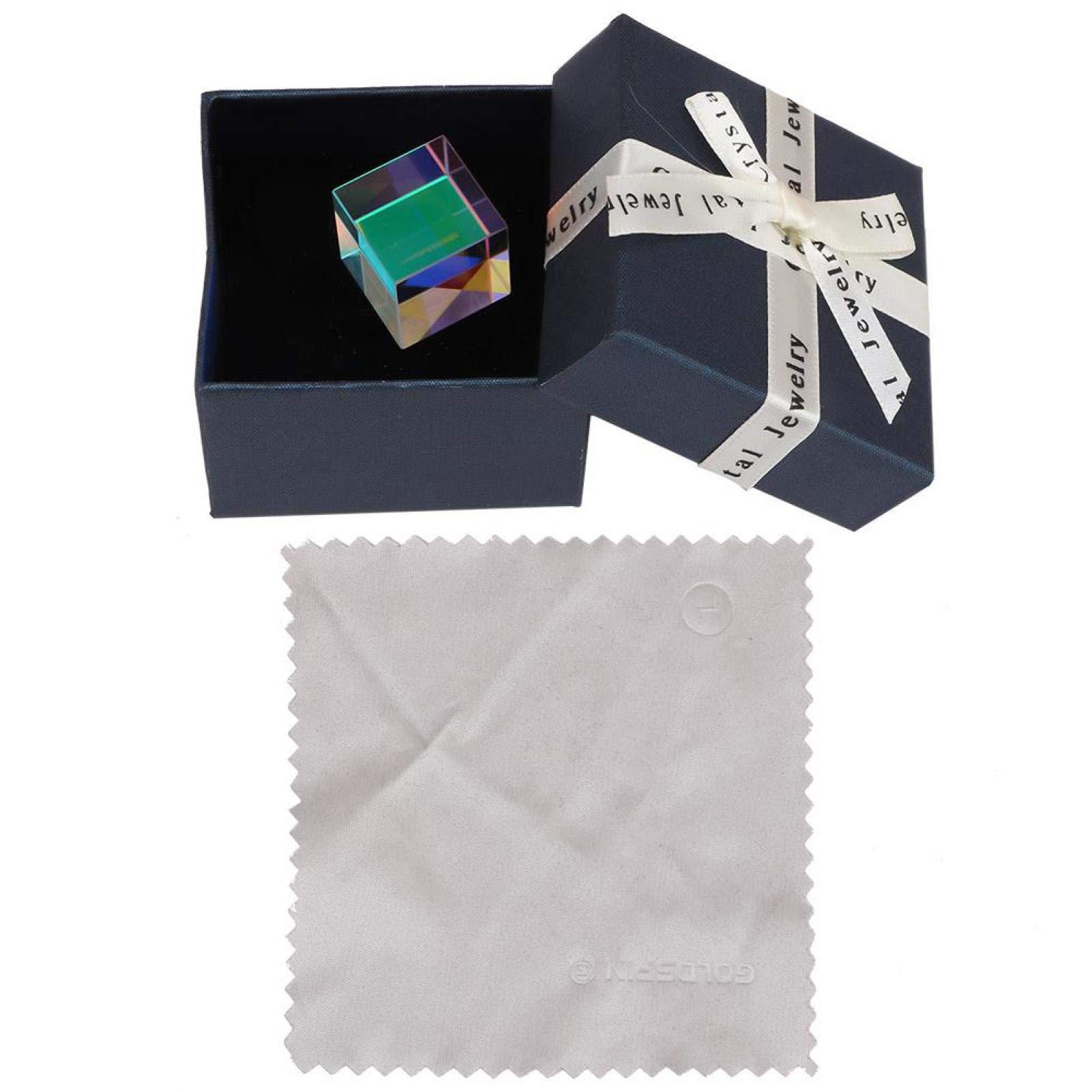 Zerone Prisme Cubique Vitrail K9 – Petit Bijou Optique Pour Enseignement, Déco Ou Filtre Photo, Boîte Cadeau Avec Éclairage Inclus
