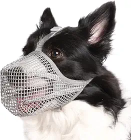Crazy Felix Focinheira para cães, focinheira de malha macia para cães pequenos, médios e grandes, labrador pastor alemão, protetor de boca ajustável respirável para morder mastigação, eliminação,