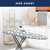 Vista 4 de Funda y almohadilla para tabla de planchar extra gruesa y resistente, acolchada, 4 capas, antiadherente, resistente a las manchas y a las manchas