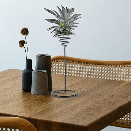 Miniatura 8 de Mipcase Soporte para plantas de aire, soporte de plantas en espiral, soporte de flores de metal para decoración de mesa interior