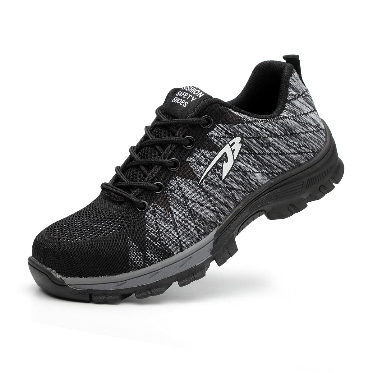 Safety Shoes for Men Women, Ultra Lightweight Slip Resistant Breathable Safety Trainers Industrial & Construction Shoes (Color :