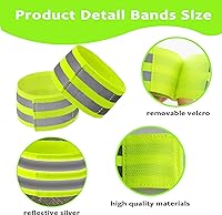 Vista 4 de Paquete de 6 bandas reflectantes para cochecitos de alta visibilidad, reflectantes, reflectantes, reflectores, de seguridad, identificador