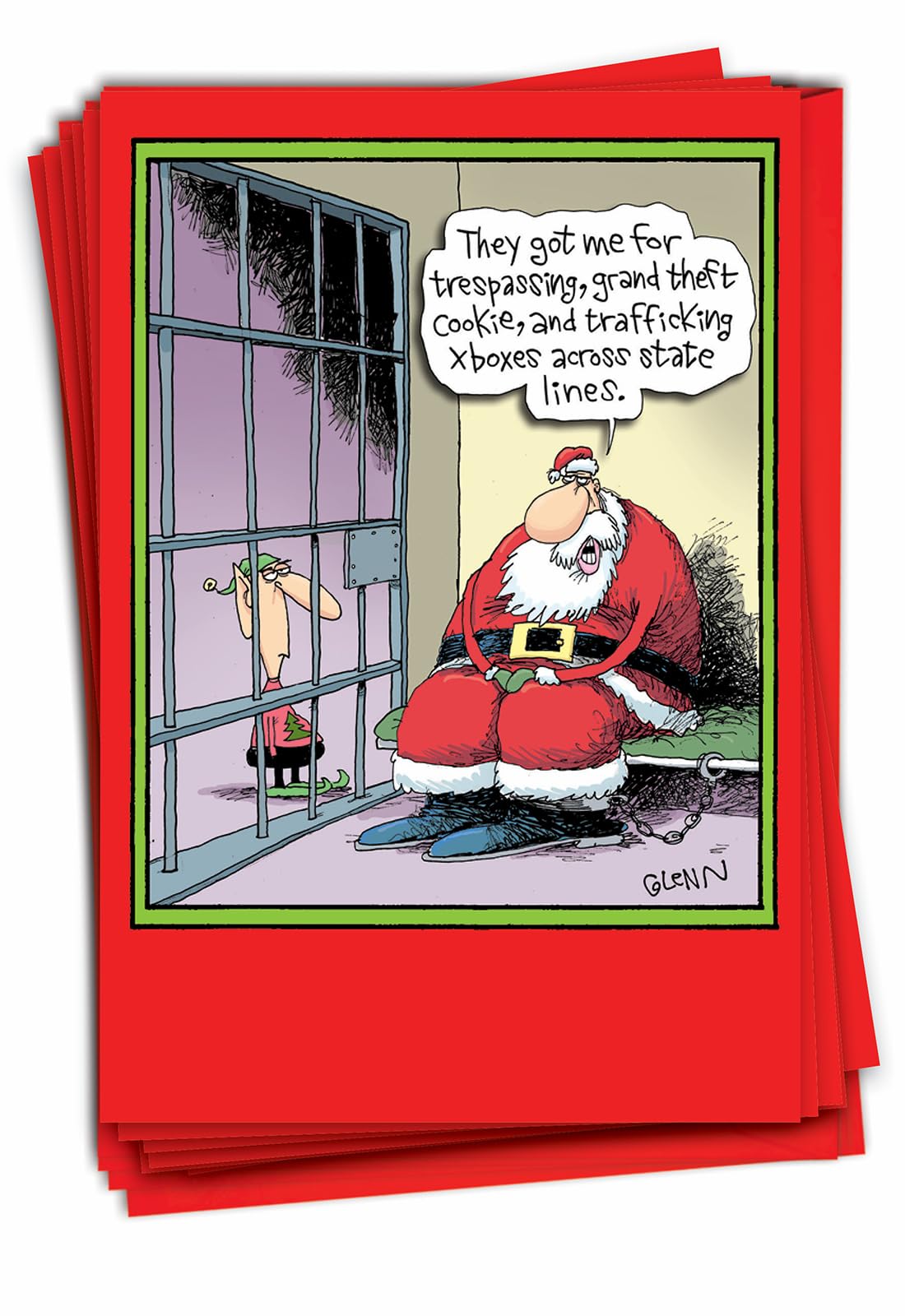Amazon.com : NobleWorks - Box of 12 Funny Christmas Greeting Cards