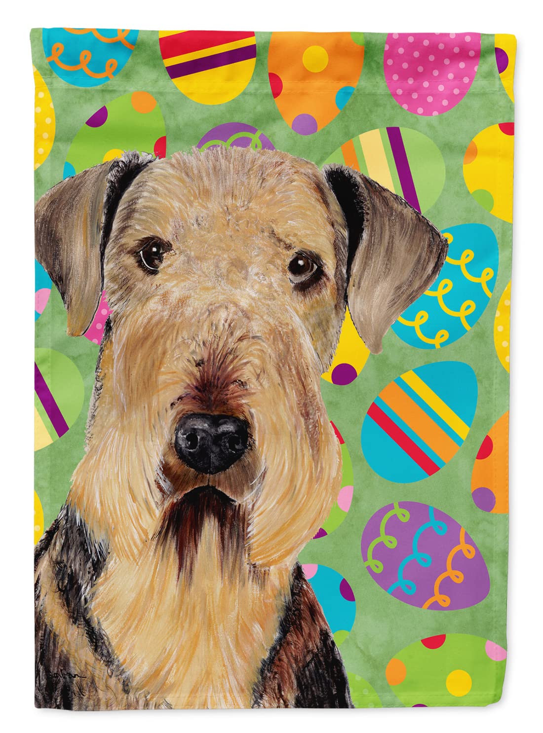 Drapeau Airedale Noël multicolore pour illuminer votre jardin en hiver