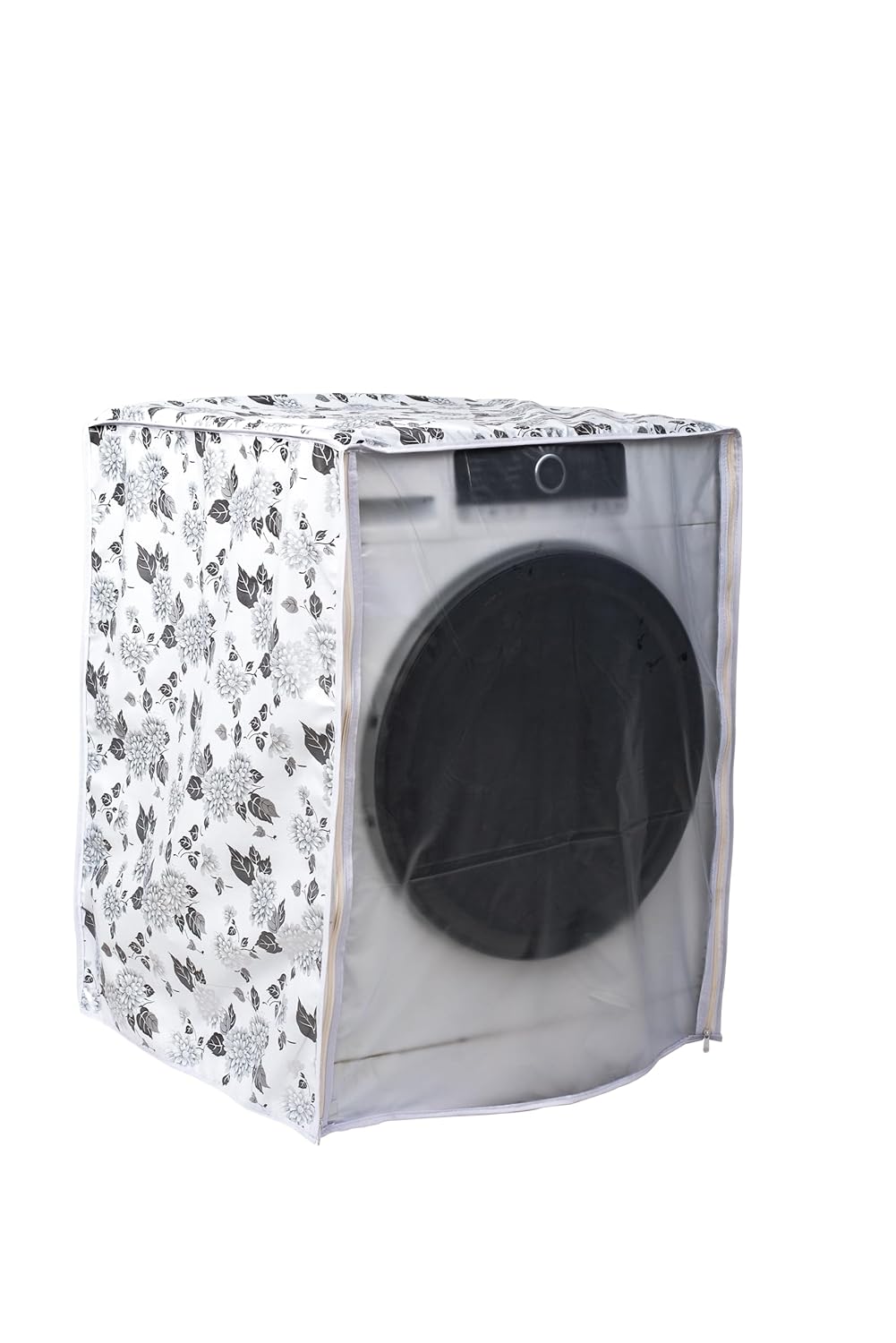 Classic® Front Load Washing Machine Cover Suitable For IFB 5.5 Kg, 6 Kg, 6.5 Kg (50cmsX63cmsX81cms, Half White & Grey)