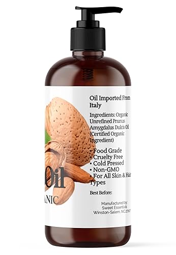 Miniatura 6 de Aceite orgánico de almendras dulces sin refinar  Importado de Italia  100% puro  prensado en frío  Sin hexano  Ideal para cabello, piel y uñas